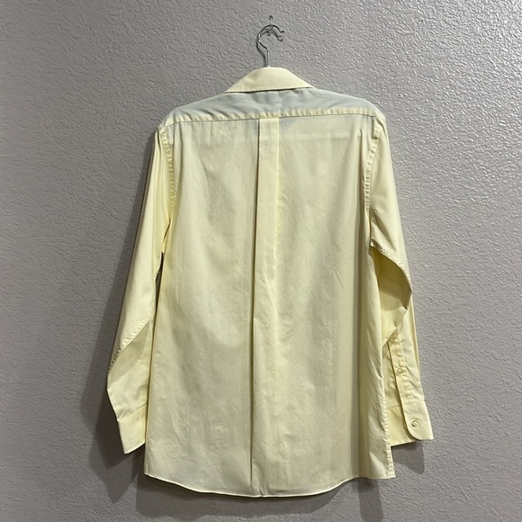 Chaps Shirt Mens Medium Yellow Striped Long Sleeve Dress Button Down Easy Care - Picture 8 of 8